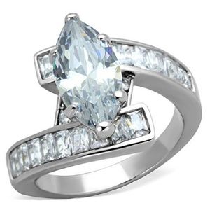 4.4 Ct Zirconia Stainless Steel Engagement Ring